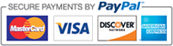Checkout securely with Paypal. Processing payments from Visa, Mastercard, Discover and American Express.